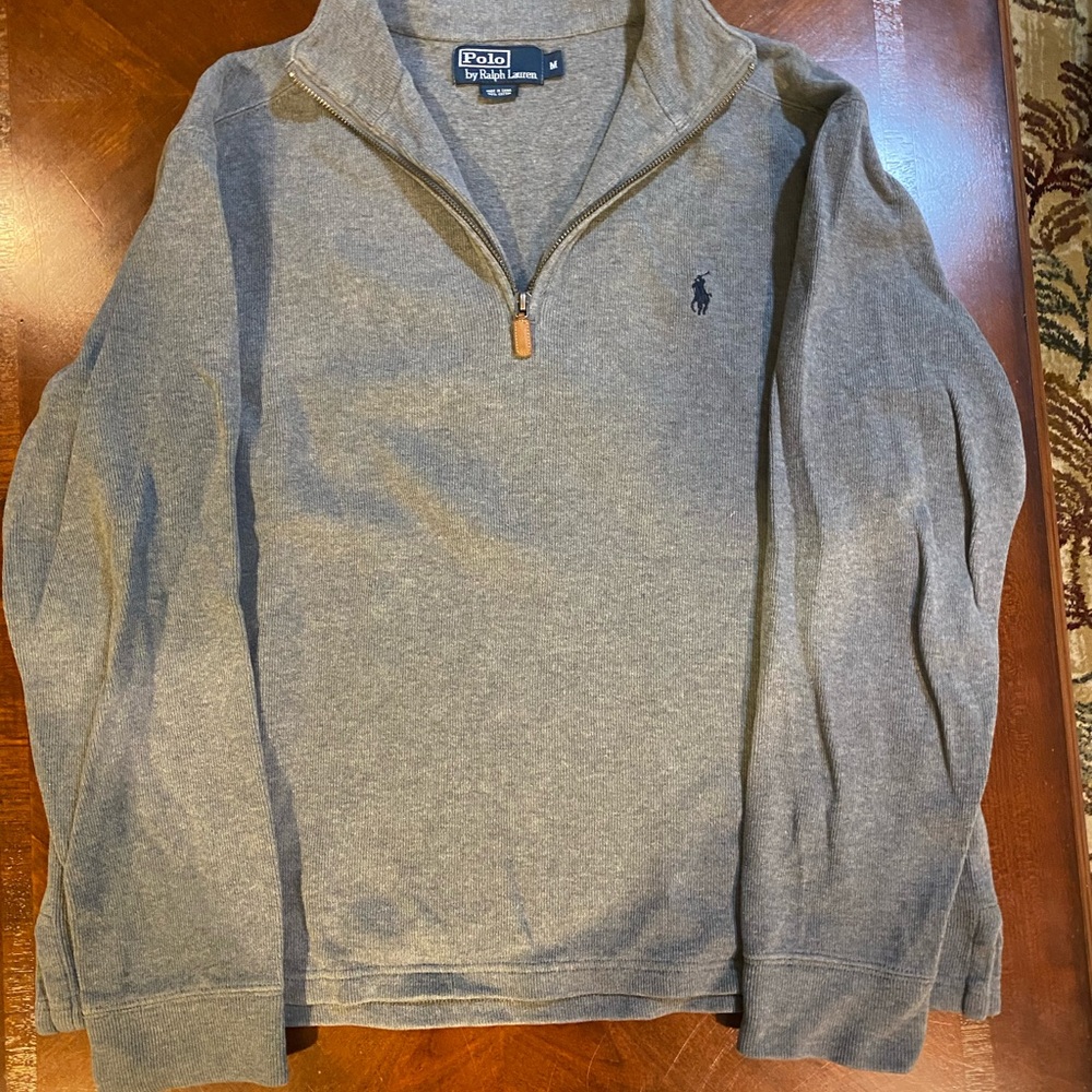 Ralph Lauren POLO quarter zip up sweater MEDIUM